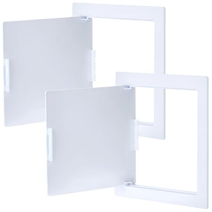 QWORK Access Panel for Drywall, 2 Pack 8 x 8 Inch ABS Plastic Access Door, Wall Hole Cover Plate for Plumbing & Electrical Cables