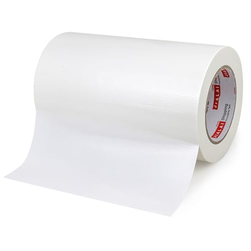 Wide Duct Tape, Industrial Grade 30Yards (90 ft) Wide 8'' Tape Duct, 9 Mil Heavy-Duty, Waterproof, Strong, Flexible, No Residue, for Crafts & Home Improvement (White, 8'' x 90ft) - color: White, size: 8'' x 90ft