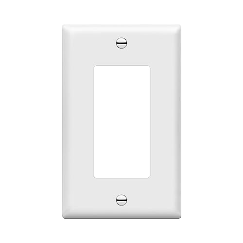 ENERLITES Decorator Light Switch or Receptacle Outlet Wall Plate, Gloss Finish, Size 1-Gang 4.50" x 2.76", Unbreakable Polycarbonate Thermoplastic, UL Listed, 8831-W, White - color: White, size: Standard Size