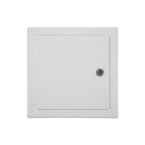 Repa Market 6 x 6 Inch Access Panel for Drywall/White Galvanized Steel Wall Hole Cover/Lockable Access Door with Key/Heavy-Duty Service Hatch for Plumbing, Electrical, HVAC Access Door - color: White - With Key, size: 6 x 6