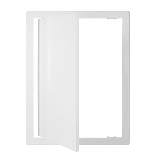 12x16 Access Panel for Drywall and Ceiling – White ABS Plastic Door Panel, Wall Hole Cover Plate - Rustproof, Easy Access and Installation, Hinged Door for Plumbing, Network Cables and HVAC - size: 12 X 16 [Wall Opening]