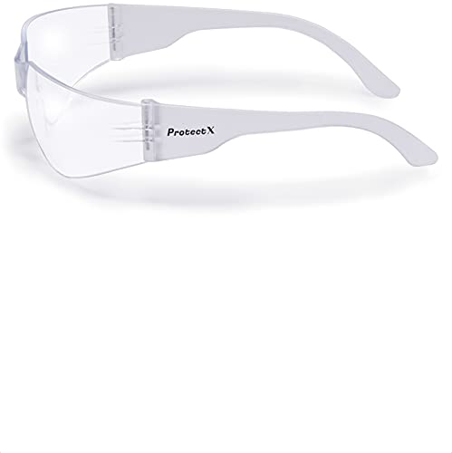 ProtectX Safety Glasses for Men & Women, Safety Sunglasses with Anti-Fog Scratch Resistant Lenses, Non-Slip Grips, ANSI Z87.1 - color: Skywalker Clear 12 Pk