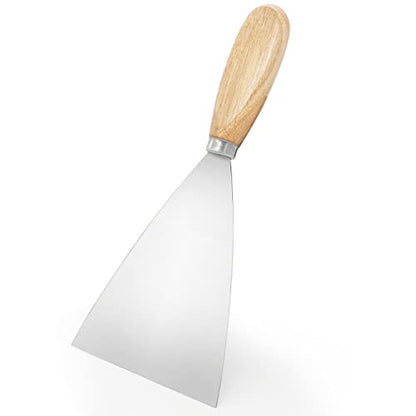 Putty Knife, 3 Inch Metal Scraper, wooden Handle Spackle Knives for Drywall, Decals, Wall paper, Patching, Painting, Taping, Scraping Coating
