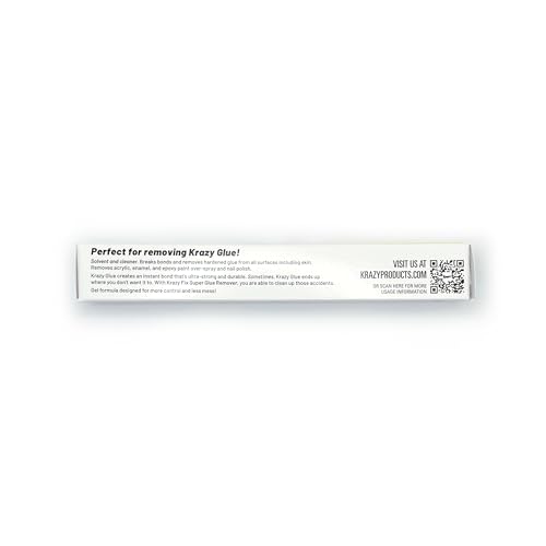 Krazy Fix Super Glue Remover, Gel Formula for Maximum Control, Removes Hardened Glue from All Surfaces (2 x 0.3 oz Tubes)