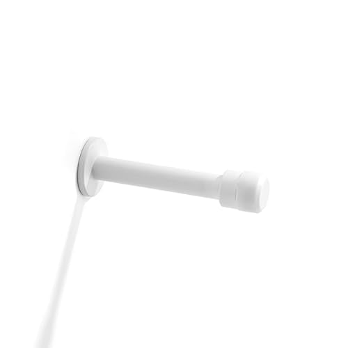 Khtumeware 3" White Premium Door Stoppers,Metal Solid Rigid Door Stop 2 Pack, Sound Dampening Door Stop Bumper Wall Protetor - color: White