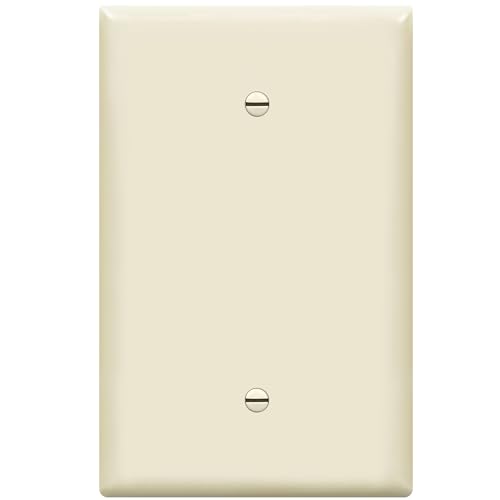 ENERLITES Blank Device Wall Plate, Jumbo Blank Cover, Gloss Finish, Oversized 1-Gang 5.5" x 3.5", Polycarbonate Thermoplastic, 8801O-LA, Light Almond - color: Light Almond, size: Over-Size