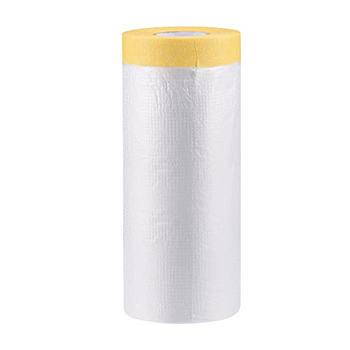 uxcell Pre-Taped Masking Film, 70.9 in x 75 Ft, Plastic Drop Cloth with Low-Tack Painters Tape for Painting Protection - size: 70.9 in x 75 Ft