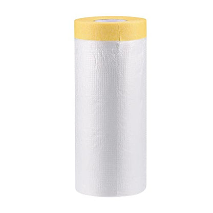uxcell Pre-Taped Masking Film, 70.9 in x 75 Ft, Plastic Drop Cloth with Low-Tack Painters Tape for Painting Protection - size: 70.9 in x 75 Ft