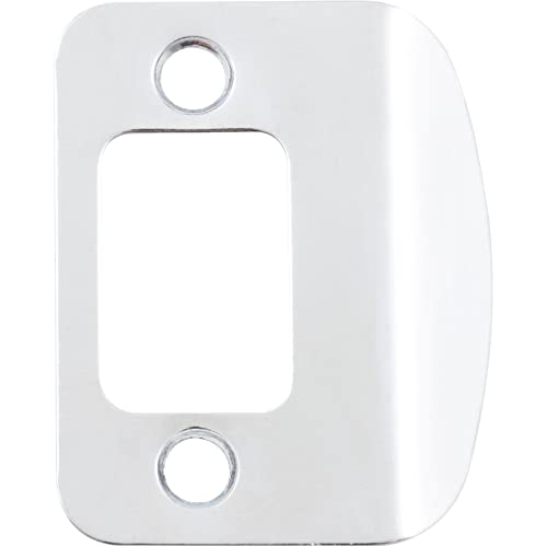 Stone Harbor Hardware Full Lip Round Corner Deadbolt Strike Plate, 2-1/4 Inches, 1-5/8" Center-to-Center, Polished Chrome - color: Polished Chrome