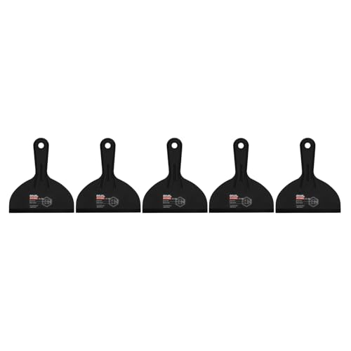 Black Canyon 6 Inch Plastic Putty Knife Set, 5 Pack Flexible Scraper Tools, Lightweight PP Spackle Knife for Drywall, Patching, Painting, Caulking & DIY, Non-Scratch Spreader, Black - size: 6"