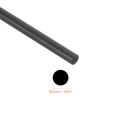 uxcell Nitrile Rubber Round Seal Strip, 2mm(5/64") Diameter 2 Meters (6.56Ft) Long Hard Solid Rubber Weather Stripping for DIY Gasket, Industrial Equipment, and Furniture - size: 2mmx2m