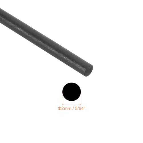 uxcell Nitrile Rubber Round Seal Strip, 2mm(5/64") Diameter 3 Meters (9.84Ft) Long Hard Solid Rubber Weather Stripping for DIY Gasket, Industrial Equipment, and Furniture - size: 2mmx3m