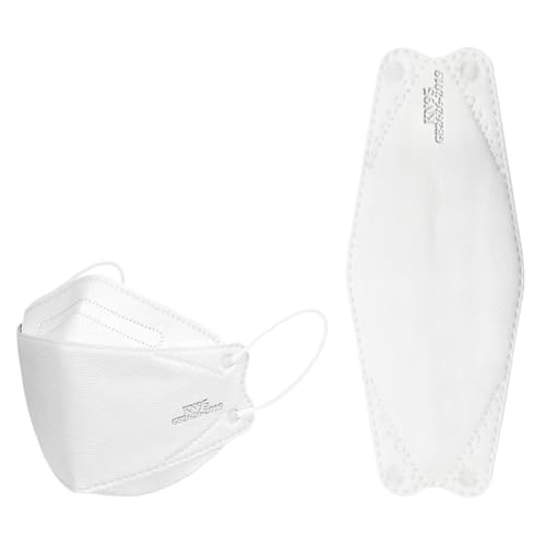 akgk KN95 Face Masks 50 Pack, 5-Ply Disposable White Face Mask Against PM 2.5 Smoke & Dust, Filtration Efficiency 95% - color: Z-50 Pack-white