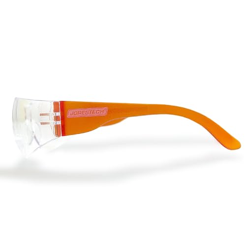 JORESTECH Safety Glasses, ANSI Z87+ Compliant, Impact-Resistant Polycarbonate Lenses, UV Protection, Anti-Scratch Coating, 12-Pack - color: Orange