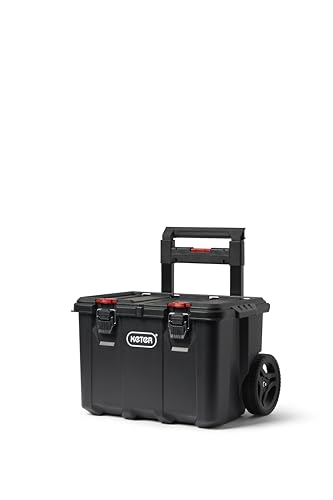 Keter Stack-n-Roll Modular Tools Organizer for Garage Storage and DIY, 3 Piece Resin Rolling Tool Box System for Small Parts, Black - size: 3PC System