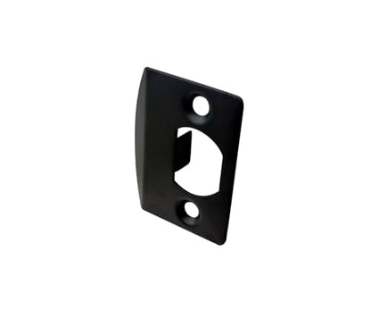 QCAA Solid Brass Latch Strike Plate L 2-1/4" x W 1-7/16", Screw Hole CTC 1-5/8", Matte Black, Made in Taiwan, 2 Pack - color: Matte Black, size: 2 Pack