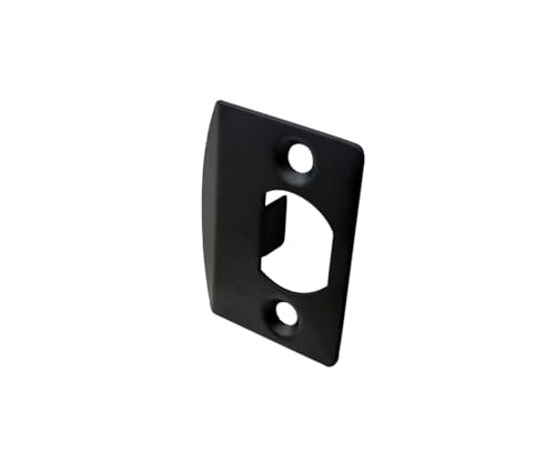 QCAA Solid Brass Latch Strike Plate L 2-1/4" x W 1-7/16", Screw Hole CTC 1-5/8", Matte Black, Made in Taiwan, 2 Pack - color: Matte Black, size: 2 Pack
