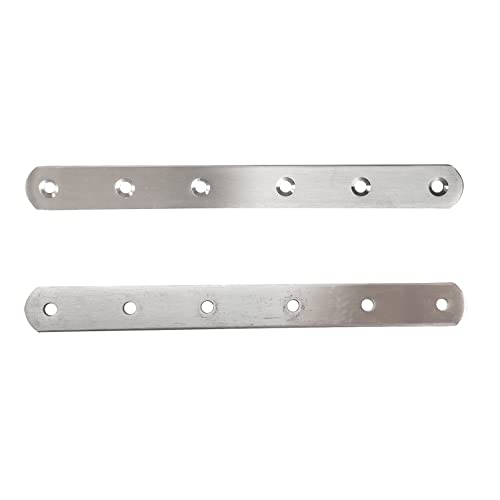 4 Pcs 200x20x3mm Flat Corner Brace Plates Mending Plate Joining Connector Repair Bracket 304 Stainless Steel for Furniture Repair with 24 Screws - size: 200mm(8")