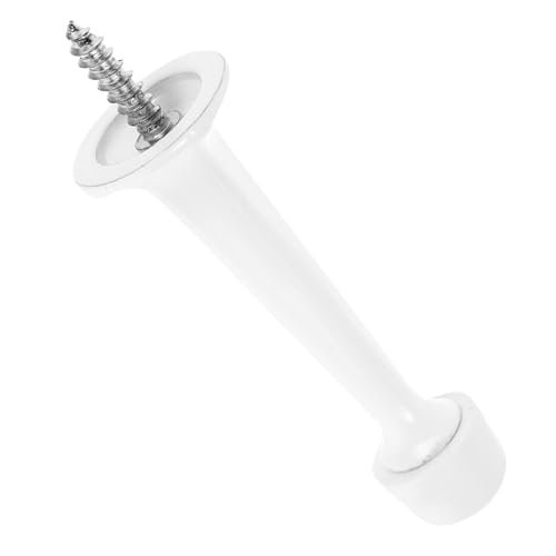 Lurrose Extra Long Heavy Duty Wall Mounted Door Stopper with Soft Rubber Tip Non Slip Floor and Wall Door Stop for Home Office Bedroom Bathroom Protection Construction White Finish