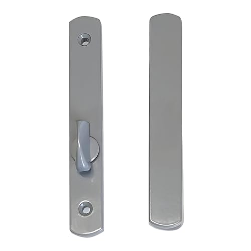 Sliding Door PGT-Style Thumbturn Latch, 4-1/2" Hole Spacing, Silver Interior Handle Replacement for Patio Door Repair - color: Silver