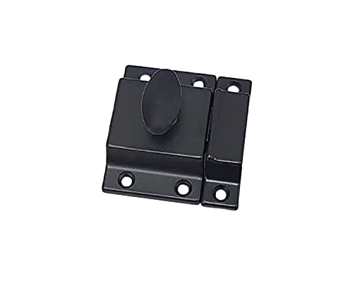 QCAA Traditional Large Oval Turn Cabinet Latch, Solid Brass, 2", for Cupboard & Other Furniture, Matte Black, 1 Pack, Made in Taiwan - color: Matte Black, size: 1 Pack