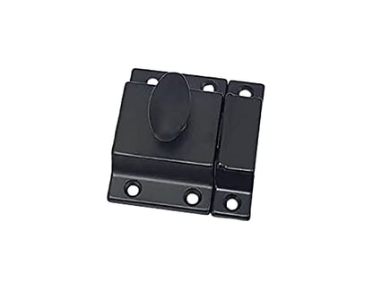 QCAA Traditional Large Oval Turn Cabinet Latch, Solid Brass, 2", for Cupboard & Other Furniture, Matte Black, 4 Pack, Made in Taiwan - color: Matte Black, size: 4pack