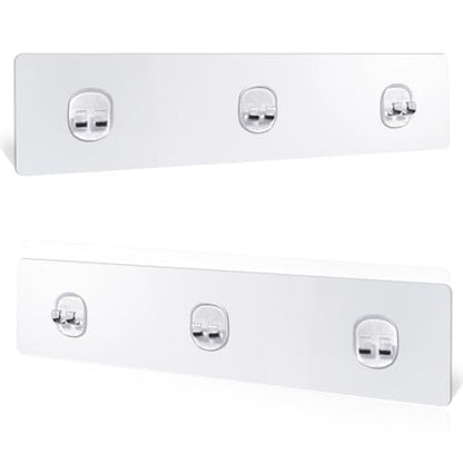 Strong Adhesive Shower Caddy Replacement, 2 Pack No Drill Adhesive Hooks for Bathroom & Kitchen, Holds 40lbs, Waterproof & Transparent Strips for Tile, Glass, Smooth Walls - color: 2 PCS