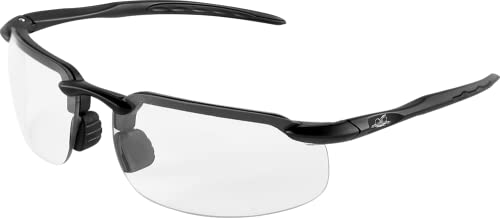 Bullhead Safety Eyewear Swordfish Glasses - Anti-Fog, Lightweight, Impact/Scratch Resistant, UV Blocking Sunglasses for Hunting/Shooting, Outdoor Sports, Construction, Clear/Crystal Black - color: Clear Lens, Crystal Black Frame, style: Anti-fog