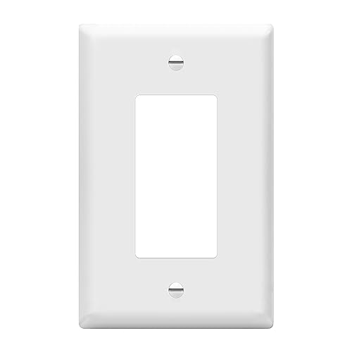 ENERLITES Decorator Light Switch or Receptacle Outlet Wall Plate, Gloss Finish, Mid-Size 1-Gang 4.88" x 3.11", Polycarbonate Thermoplastic, UL Listed, 8831M-W, White - color: White, size: Midsize