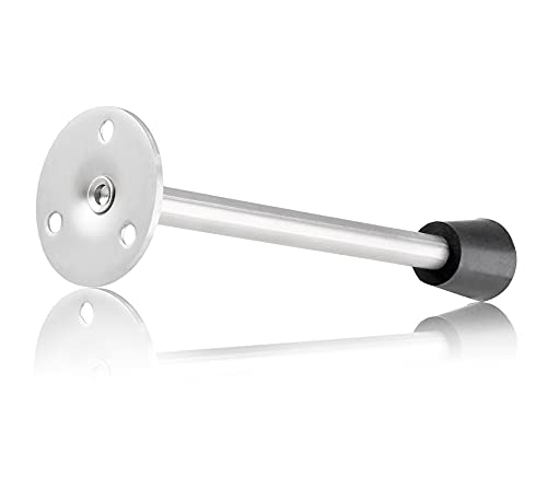 2 Pack Stainless Steel Heavy Duty Door Stop 6" Wall Mounted Door Stopper with Rubber Tip Design Mute for Wall and Door Protection, 6.29" / 160mm - size: 6.3"/160mm
