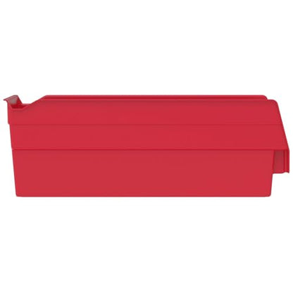 Akro-Mils 30120 Plastic Shelf Bins, Heavy Duty Storage Bins for Garage, Closet, and Drawer Organization, 12" x 4" x 4", Red, 24-Pack - color: Red