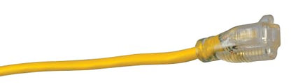 Southwire Heavy Duty Extension Cord, 25Ft, 12 Gauge, 3 Conductor, High Visibility Outdoor Cord, Lighted End, SJTW, Yellow, 25878802