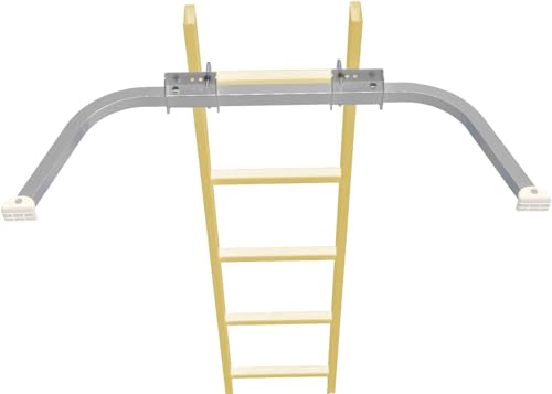 Ladder Stabilizer Accessory for Roof Gutter, Wing Span/Wall Ladder Standoff, Heavy Duty Extension Ladder Stabilizer, Easy Use, 375 lbs Weight Rating - color: Silver/Gray
