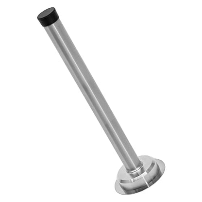 1pc 8 Inch Door Stops, Self Adhesive Long Door Stopper, Stainless Steel Sound Dampening Door Stop, Wall Mount Screw Doorstop with Rubber Bumper (Silver) - size: 8 Inch-silver