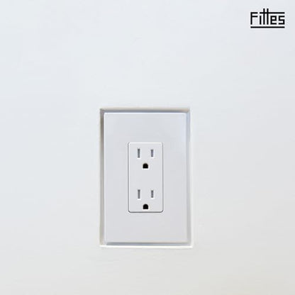 Fittes Modern Flush Wall Outlet Switch Receptacle Mount, 2 Gang, Customizable, ABS Lite, White, 5 Pack - size: 2 Gang, style: 5 Pack