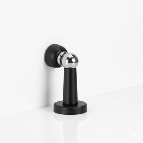 Door Stopper, Heavy Duty Stainless Steel, Strong Magnetic Stop, Catch, Powerful Holder for Bedroom, Bathroom, Kitchen, Keep Your Door Open (Black)