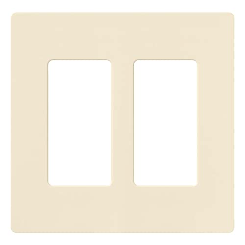 Lutron Claro Light Switch Cover Plate, 2 Gang Wallplate, for Decorator Light Switches, Rocker Light Switch Cover, Outlet Cover, Screwless Switch Plate Cover, Gloss, CW-2-AL, Almond - color: Almond, size: 1 Pack