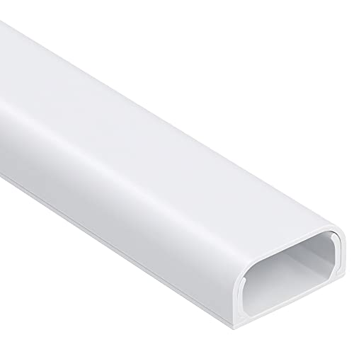 Cable Hider Raceway Kit, 68in (4X L17in) Wire Hiders for TV on Wall, Paintable Cord Cover Channel, Cord Hider for Wall Mounted TV in Home Office, 0.95in (W) x 0.47in (H), White - color: White, size: W0.95in X H0.47in X L68in