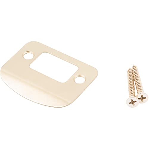 Stone Harbor Hardware Full Lip Round Corner Deadbolt Strike Plate, 2-1/4 Inches, 1-5/8" Center-to-Center, Polished Brass - color: Polished Brass