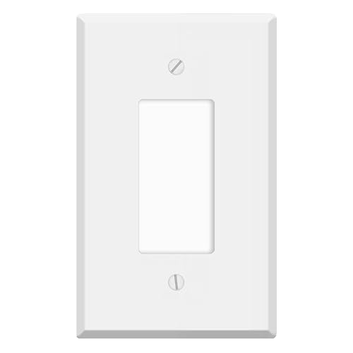 Oversized White Metal Outlet Covers, Rocker Switch 1-Gang Wall Plate, 5.5" x 3.50" Jumbo GFCI Wall Plate, White Painted Metal, Corrosive Resistant, Matching Screws Included, Made in USA - color: White Metal, size: 1-Gang Rocker