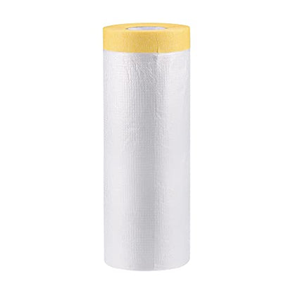 uxcell Pre-Taped Masking Film, 78.7 in x 75 Ft, Plastic Drop Cloth with Low-Tack Painters Tape for Painting Protection - size: 78.7 in x 75 Ft
