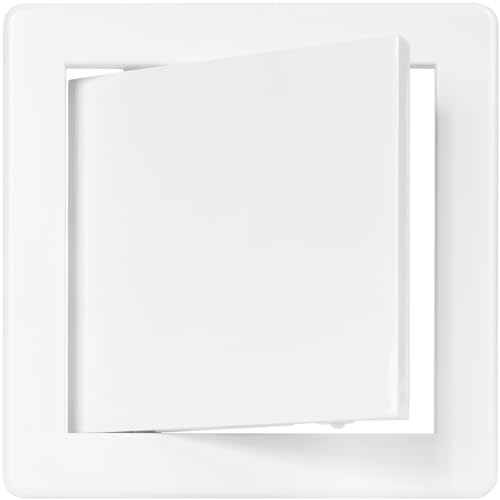 Vent Systems White ABS Plastic Access Panel 6 x 6 Inch (Cut-Out) - Access Door for Drywall, Wall, Ceiling - Electrical, Plumbing Service Wall Hole Cover - Inspection Door - 6.6 x 6.6 Inch (Outer) - size: 6 X 6 Inch / 150 X 150 Mm