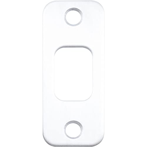 Stone Harbor Hardware Round Corner Deadbolt Strike Plate, 1-1/8" x 2-3/4", 2-1/8" Center-to-Center, Satin Chrome - color: Satin Chrome