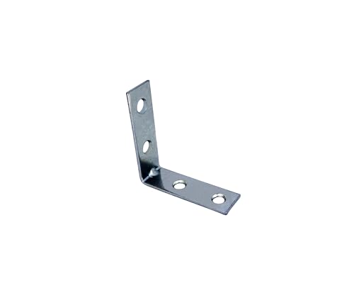 QCAA Angle Bracket Corner Brace Durable Thicker Steel Construction, Zinc Plated, 2"x2"x5/8" x1.8 mm, Made in Taiwan, 24 Pack - color: Zinc(2"), size: 24 Pack