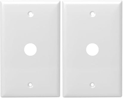 ENERLITES 1 Gang 0.406 Inch Hole Telephone/Cable Wall Cover, Fade Resistant Unbreakable Polycarbonate with Smooth Surface, 8661-W White (Pack of 2) - size: 2 Pack, style: Wall Plate