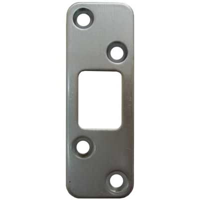 Stone Harbor Hardware Round Corner Deadbolt Strike Plate, 1-1/4" x 3-5/8", 2-1/2" Center-to-Center, Satin Chrome - color: Satin Chrome