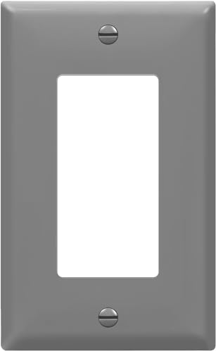 ENERLITES Decorator Light Switch or Receptacle Outlet Wall Plate, Gloss Finish, Mid-Size 1-Gang 4.88" x 3.11", Unbreakable Polycarbonate Thermoplastic, UL Listed, 8831M-GY, Gray - color: Gray, size: Midsize
