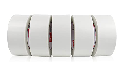 JIALAI HOME 5-Pack White Duct Tape, 2 inches x 30 Yards, 8.27 mil Thickness, Heavy Duty, Strong, Flexible, No Residue, All-Weather and Tear by Hand - for Patch, Protect and Temporary Repairs - color: White
