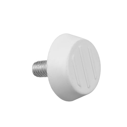 Antrader 12 Pcs M6×15mm Furniture Lvelers,M6 Thread Adjustable Levelers Screw on Furniture Glides Foot Adjuster,15mm Base Diameter,White - color: White, size: M6×15mm