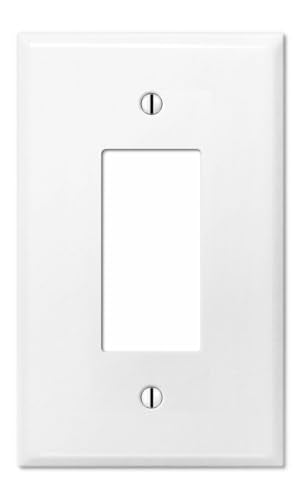 OVERSIZED 1 Gang Rocker - Decorator Metal Wall Plate - Wall Plate for Rocker Style Light Switches, GFCI, Electrical Plug Outlets, Steel Painted White, Made in USA, UL Listed, 5.5 x 3.5 Inches - color: 2 Gang Decorator